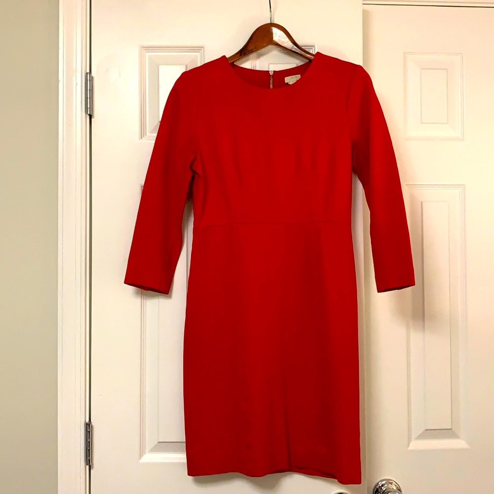 Red J. Crew sheath dress